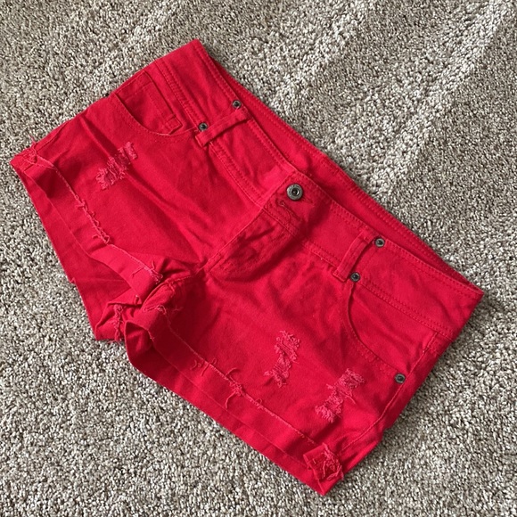 Blue Asphalt Distressed Denim Cuff Shorts - Picture 4 of 13